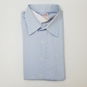 VTG Rare Brooks Brothers Blue All Cotton Non-Iron Button Down Collar Shirt 18-34